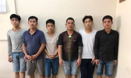 Nhóm thanh niên bị bắt.