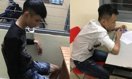 Hai tên cướp nhí tại công an.
