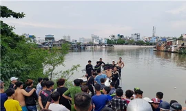 Khu vực bé trai 8 tuổi mất tích.