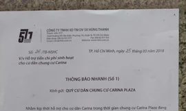 Chủ đầu tư chung cư Carina lần đầu tiên xuất hiện bằng… văn bản