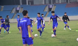 Hình ảnh tuyển Việt Nam trước cuộc so tài với Triều Tiên