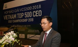 TBT Báo VietNamNet, Trưởng BTC giải Phạm Anh Tuấn phát biểu tại họp báo