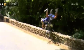 Cua-rơ rơi xuống vực, vẫn cố về đích ở Tour de France