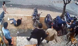 Anh Nguyên bị ngã ra đường