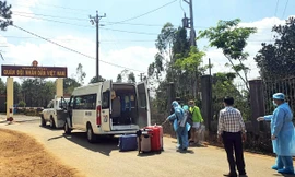 Phun thuốc khử trùng tại cơ sở cách ly y tế tập trung tỉnh Lâm Đồng