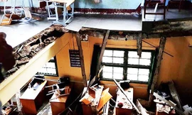 Hiện trường vụ sập sàn phòng học