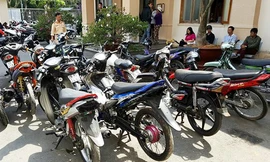 Các xe đua bị tạm giữ tại Công an TP.Đà Lạt