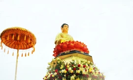 Xe hoa kết bằng hoa tươi 