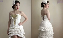 Váy cưới lộng lẫy từ giấy vệ sinh