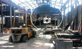 Hiện trường nơi xảy ra vụ nổ (vòng tròn trắng). Ảnh: Zing