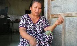 Chị Nguyễn Thị Hoa sống một mình khi ba đứa con gái đã cưới chồng.