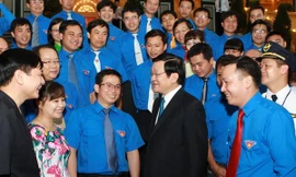 Chủ tịch nước Trương Tấn Sang với các đại biểu. Ảnh: Nguyễn Khang/TTXVN