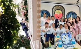 Chú rể của Minh Hằng phải leo thang gặp cô dâu, Lương Mạnh Hải dậy từ 5h sáng đi làm phù rể