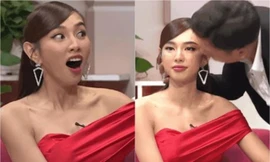 Trường Giang gây tranh cãi vì suýt hôn Hoa hậu Thùy Tiên trên sóng truyền hình