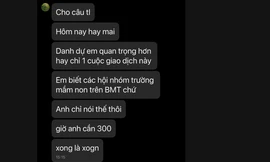 Tin nhắn mà những đối tượng lạ gửi cho cô giáo H. Ảnh: VĐ