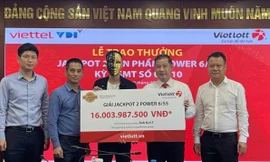 Anh N.H.T nhận giải Jackpot với giá trị hơn 16 tỷ đồng. Ảnh: Vietlott