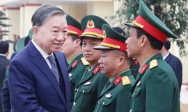 Tổng Bí thư Tô Lâm thăm và làm việc tại Lữ đoàn tên lửa 490-Binh chủng Pháo binh