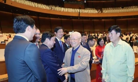 Tổng Bí thư, Chủ tịch nước Nguyễn Phú Trọng cùng các đại biểu tham dự kỳ họp. Ảnh: Như Ý