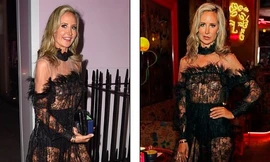 Sao nữ nghiện hở bạo lại mặc như không, lộ nguyên vòng 1 với váy xuyên thấu