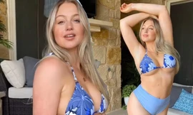 Siêu mẫu ngoại cỡ Iskra Lawrence quyến rũ với bikini xanh 'mát mắt'