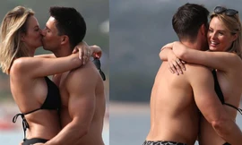 Mỹ nhân nóng bỏng Rhian Sugden và chồng âu yếm ở biển