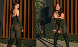 Không nội y, mẫu 9x mặc bó sát tôn đường cong 'nảy lửa'