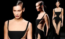 Không nội y catwalk, Bella Hadid khoe đường cong tuyệt mỹ 'thôi miên' người nhìn