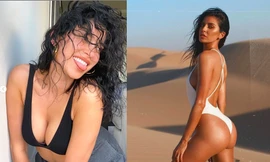 Nicole Williams khoe tóc xoăn tự làm nhưng vòng 1 căng đầy mới gây chú ý