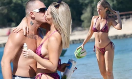 Sao truyền hình 9x nảy nở gợi cảm, tình tứ bạn trai ở biển