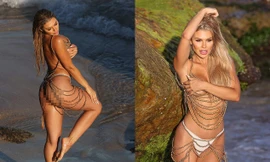 Sao truyền hình Úc Kiki Morris chụp bán nude siêu nóng bỏng ở bãi biển