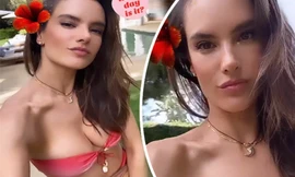 Cựu 'thiên thần nội y' Alessandra Ambrosio trẻ đẹp mơn mởn với áo tắm quây bé xíu