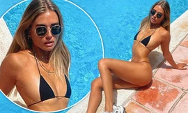 Sao truyền hình Anh gây 'sốt' với áo tắm nhỏ xíu chỉ đủ che điểm nhạy cảm