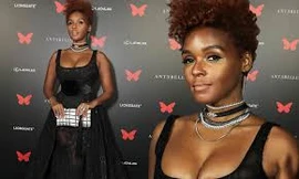 Người đẹp đa tài Janelle Monae mặc tôn ngực gợi cảm dự ra mắt phim