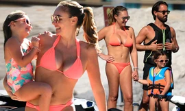 Vừa bị trộm 50 triệu bảng Anh, con gái tỷ phú F1 đi biển phô vòng 1 'nảy lửa'