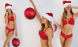 'Thiên thần' Josephine Skriver tung ảnh nội y đỏ rực đón Noel