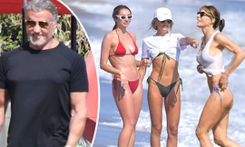 Vợ con 'Huyền thoại Rambo' Sylvester Stallone khoe dáng quyến rũ ở biển