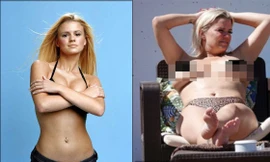 'Biểu tượng gợi cảm' Anh quốc một thời xồ xề thảm hại, để ngực trần bên bể bơi gây choáng