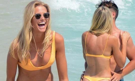 Natalie Roser được trông thấy tình tứ, ôm hôn bạn trai ở bãi biển Bondi