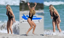 Hotgirl đình đám Lele Pons nảy nở đẹp như mộng ở biển