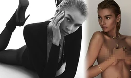 'Thiên thần nội y' Stella Maxwell 'thả rông' vòng một quảng cáo trang sức
