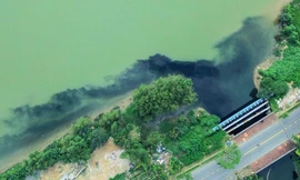 Đà Nẵng: Nước thải đen ngòm chảy vào sông Hàn 