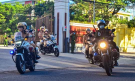 Công an TP Đà Nẵng ra quân thực hiện nhiệm vụ tuần tra kiểm soát trong 7 ngày thành phố "đóng cửa". 