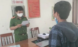 P.N.Đ. tại cơ quan Công an. Ảnh: CA