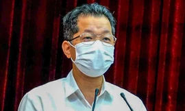 Ông Nguyễn Văn Quảng, Bí thư Thành uỷ Đà Nẵng phát biểu tại hội nghị. 