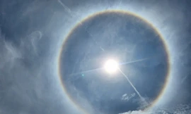 Hiện tượng quầng mặt trời xuất hiện nhiều giờ ở Quảng Ngãi