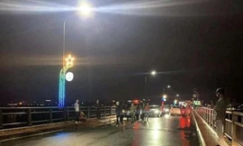 Cầu Trà Khúc 1, TP Quảng Ngãi nơi xảy ra vụ việc. Ảnh: C.A