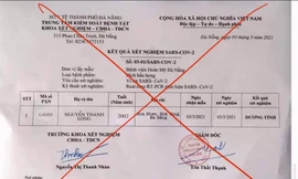 Đưa kết quả xét nghiệm SARS-CoV-2 giả lên mạng xã hội