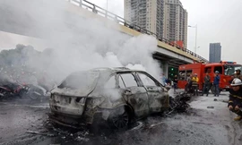 Hiện trường vụ tai nạn. Ảnh: Công Minh