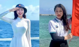 Nữ sinh Đại học Nông lâm Thái Nguyên tích cực tham gia các hoạt động tình nguyện được đến Trường Sa