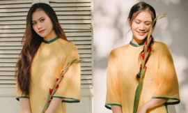 9X xinh đẹp lưu giữ nắng Huế với áo dài vàng rực rỡ